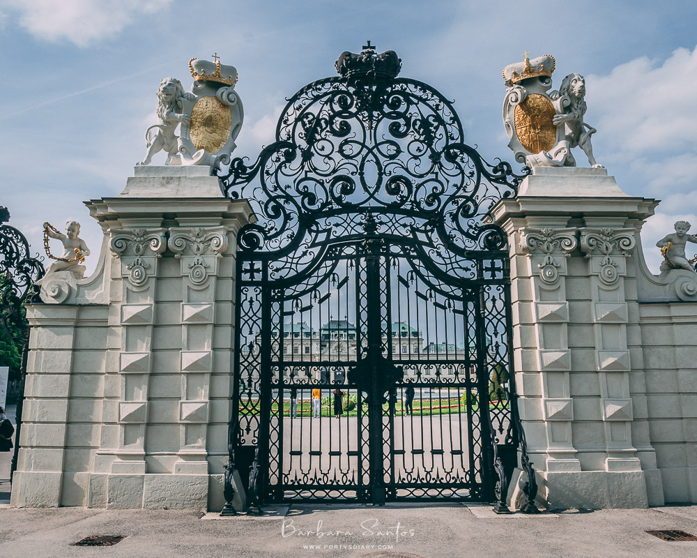 The gates to Belvedere Palace and gardens