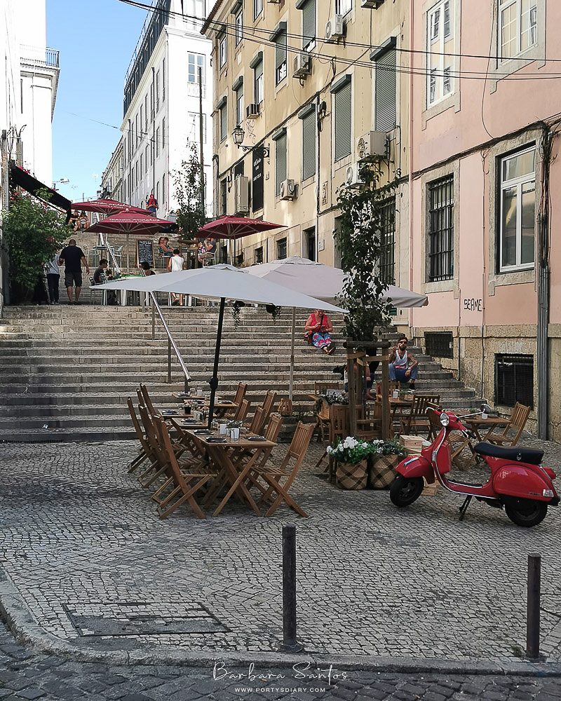 Cute terrace tables, in Lisbon